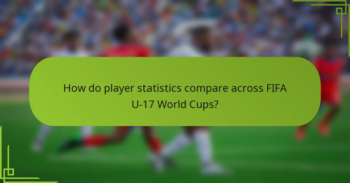 How do player statistics compare across FIFA U-17 World Cups?