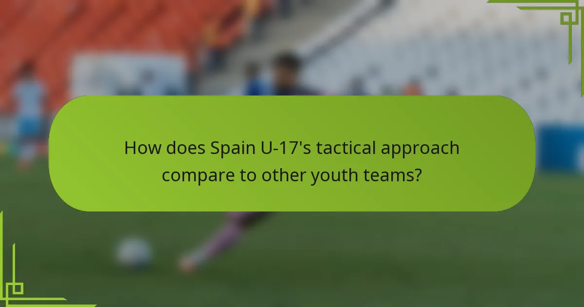 How does Spain U-17's tactical approach compare to other youth teams?