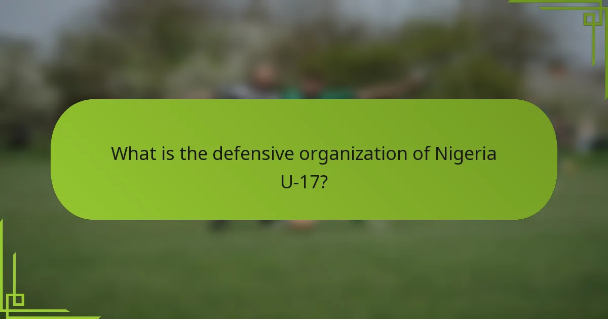 What is the defensive organization of Nigeria U-17?