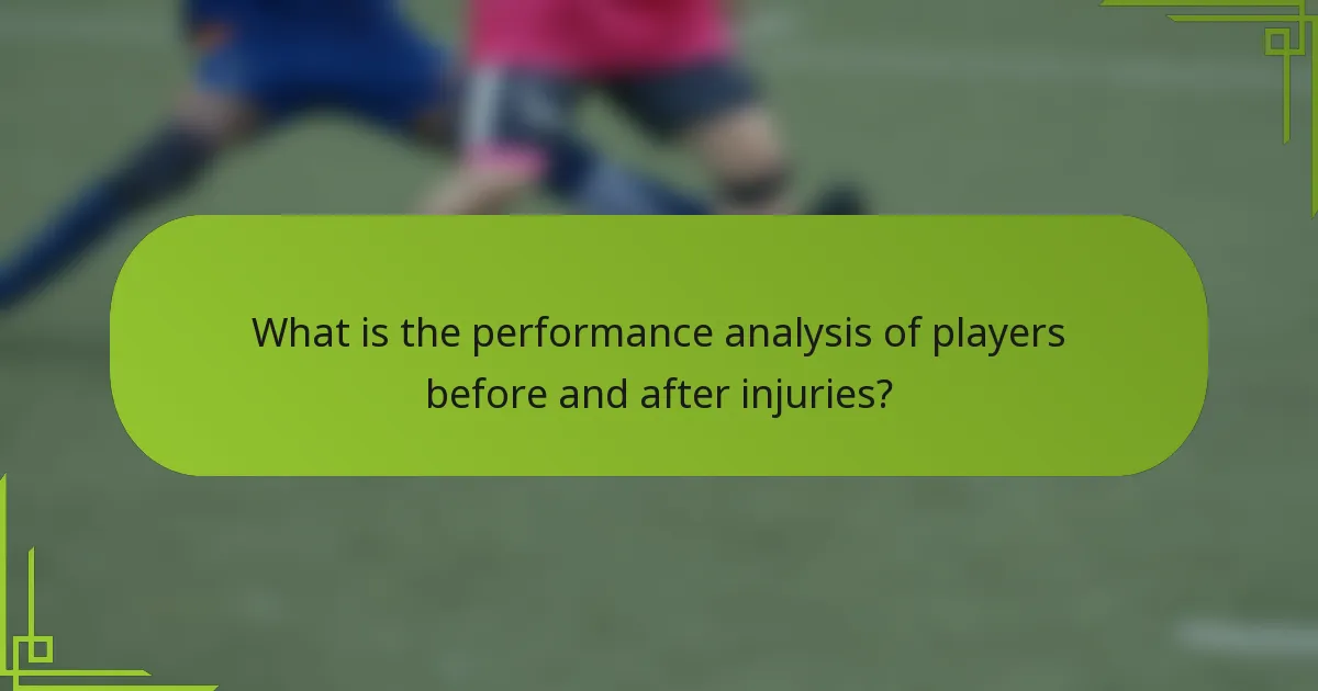 What is the performance analysis of players before and after injuries?