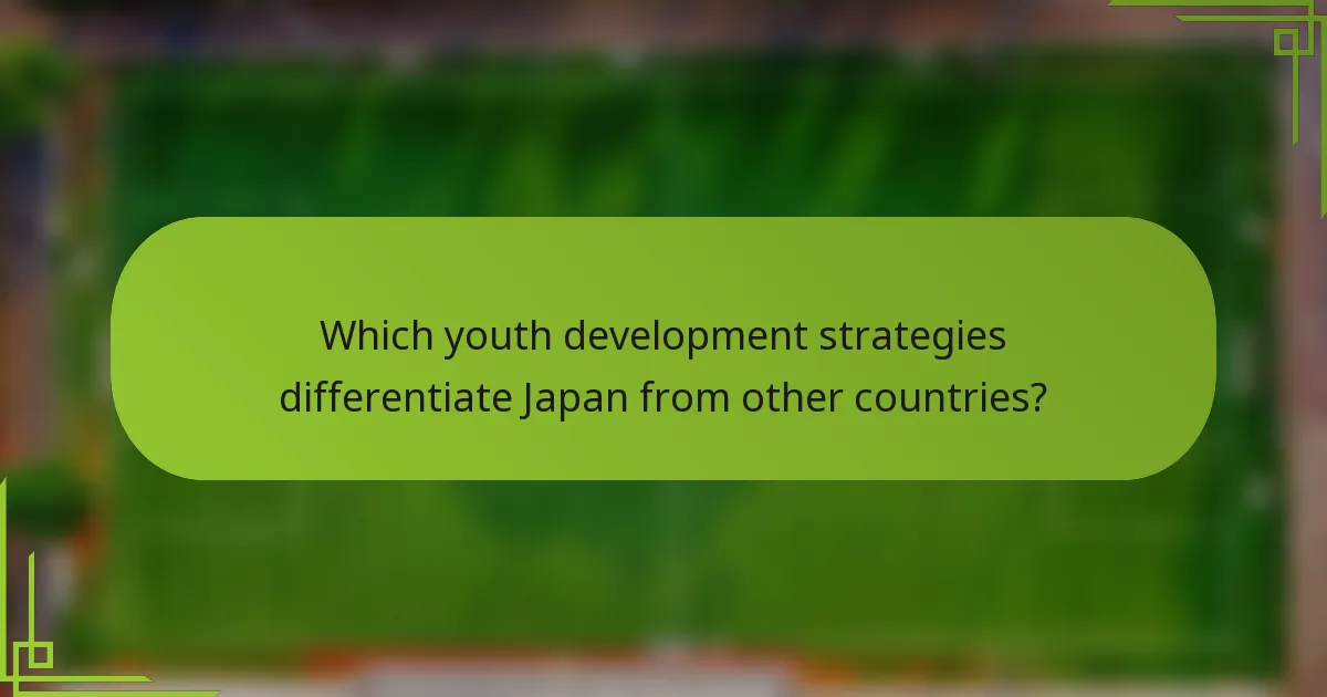 Which youth development strategies differentiate Japan from other countries?